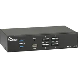 Inter-Tech AS-41HUS Tastatur/Video/Maus (KVM)-Switch Schwarz