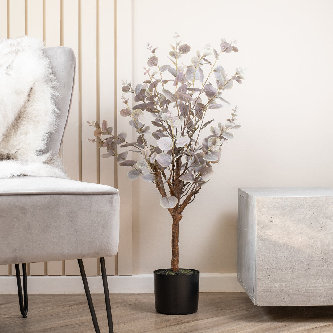 The Seasonal Aisle 95cm Faux Eucalyptus Tree Green 95cm H X 40cm W X 40cm D