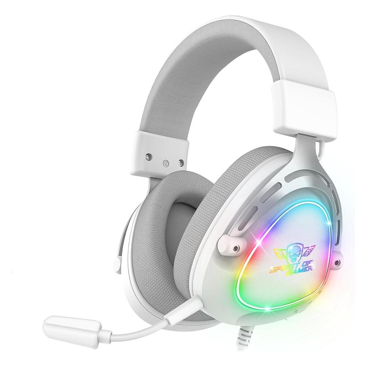Spirit Of Gamer Casque Gamer filaire Elite H40 RGB (Blanc) (Kabelgebunden) (MIC-EH40WT)