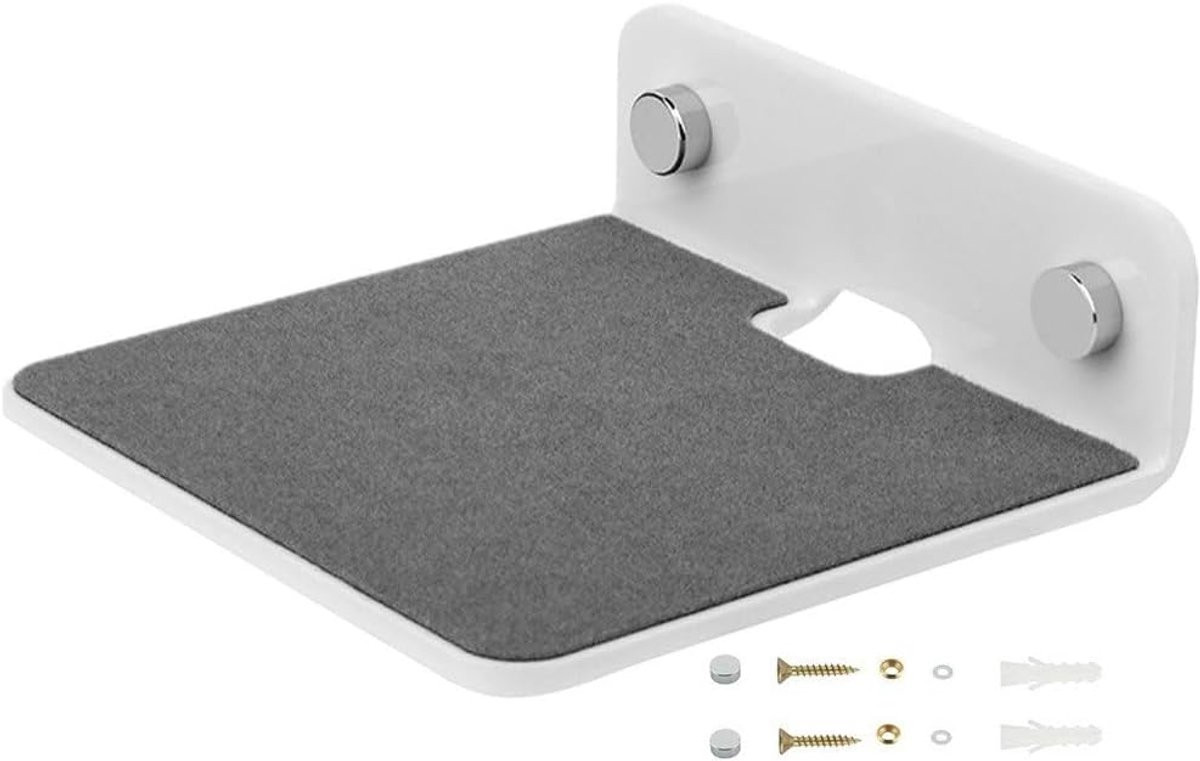 Wit Acryl Mini Plank Muurbeugel voor Nachtkastje Opslag - 110 x 105 mm