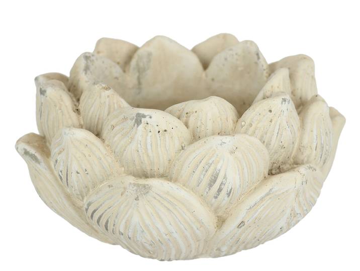 Pflanzkübel I.GE.A. Antikes Pflanzgefäß Lotus-Blume , beige (creme), B:17cm H:10cm, Beton, Pflanzgefäße, Pflanzkübel, Blumentopf Kübel Blumenkübel Pflanzgefäß Blumenständer zum Bepflanze