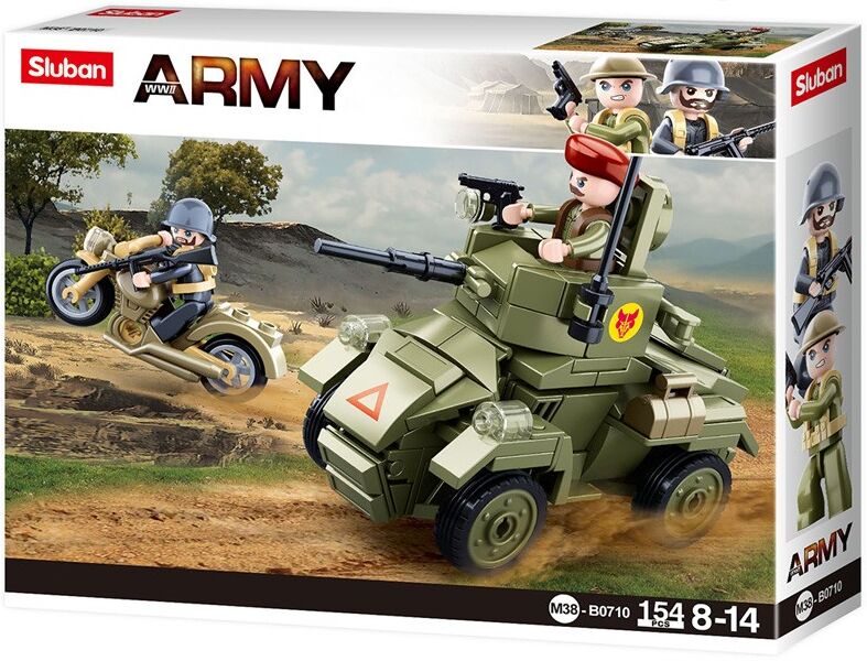 Army WWII : Petit véhicule blindé anglais 154 pcs - Sluban