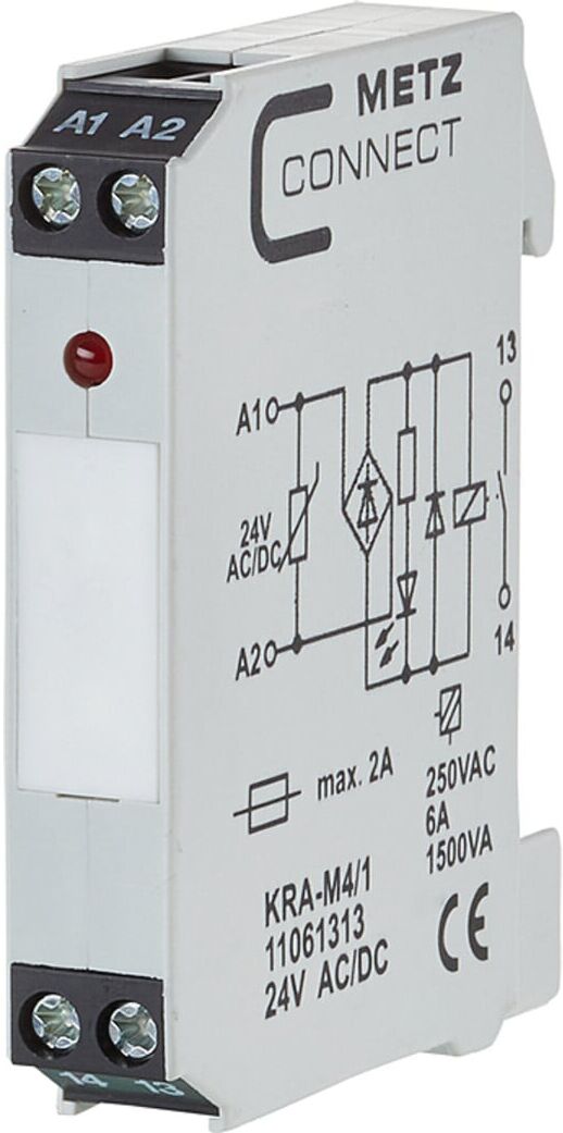 BTR NETCOM Koppelbaustein 1S KRA-M4/1 24AC/DC ; Metz Connect (11061313)