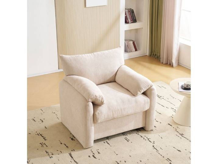 SENVIRO Fauteuil une place silhouette sobre 96x82x84cm Beige