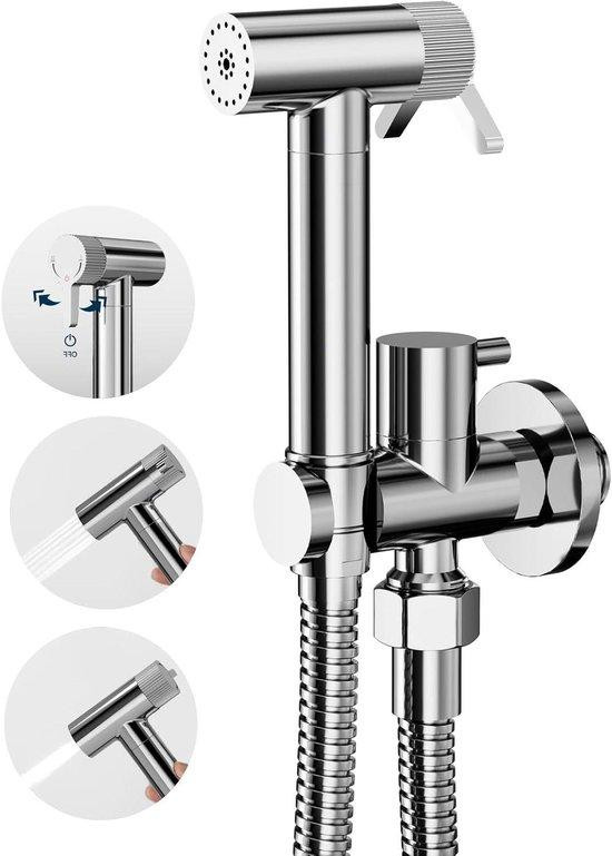 OihPaw Douchekop Set met Bidet Handdouche en Dubbele Waterstraal, Chroom, inclusief 1,2m Slang