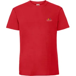 Fruit of the Loom Ringspun Premium T-Shirt mit Vintage-Logo auf der Brust, rot - Vintage-Logo klein, 2XL