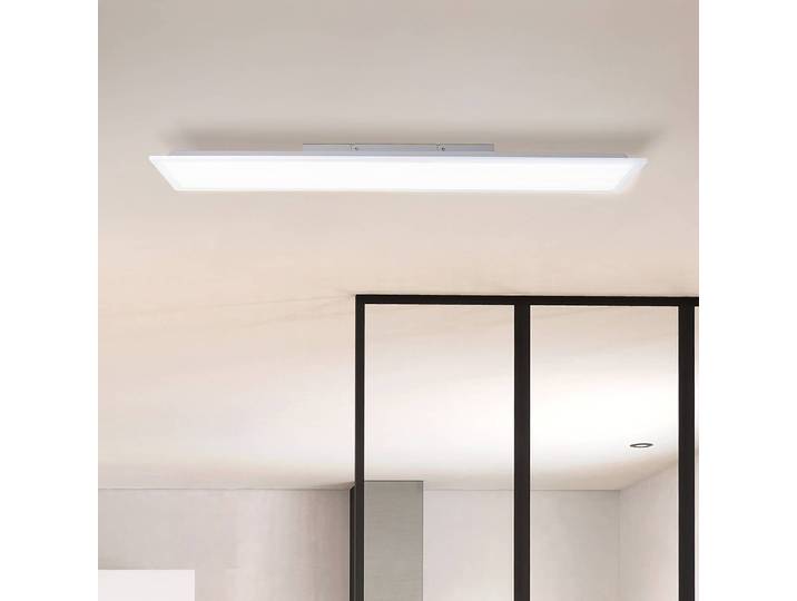 Plafonnier LED 100 x 5cm Blanc/Blanc Aluminium verni Plastique ABS LED Module LED