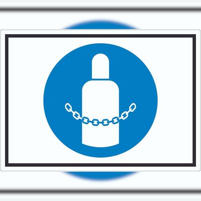 HB-Druck Gasflaschen sichern Symbol Aufkleber A3 (297x420mm)