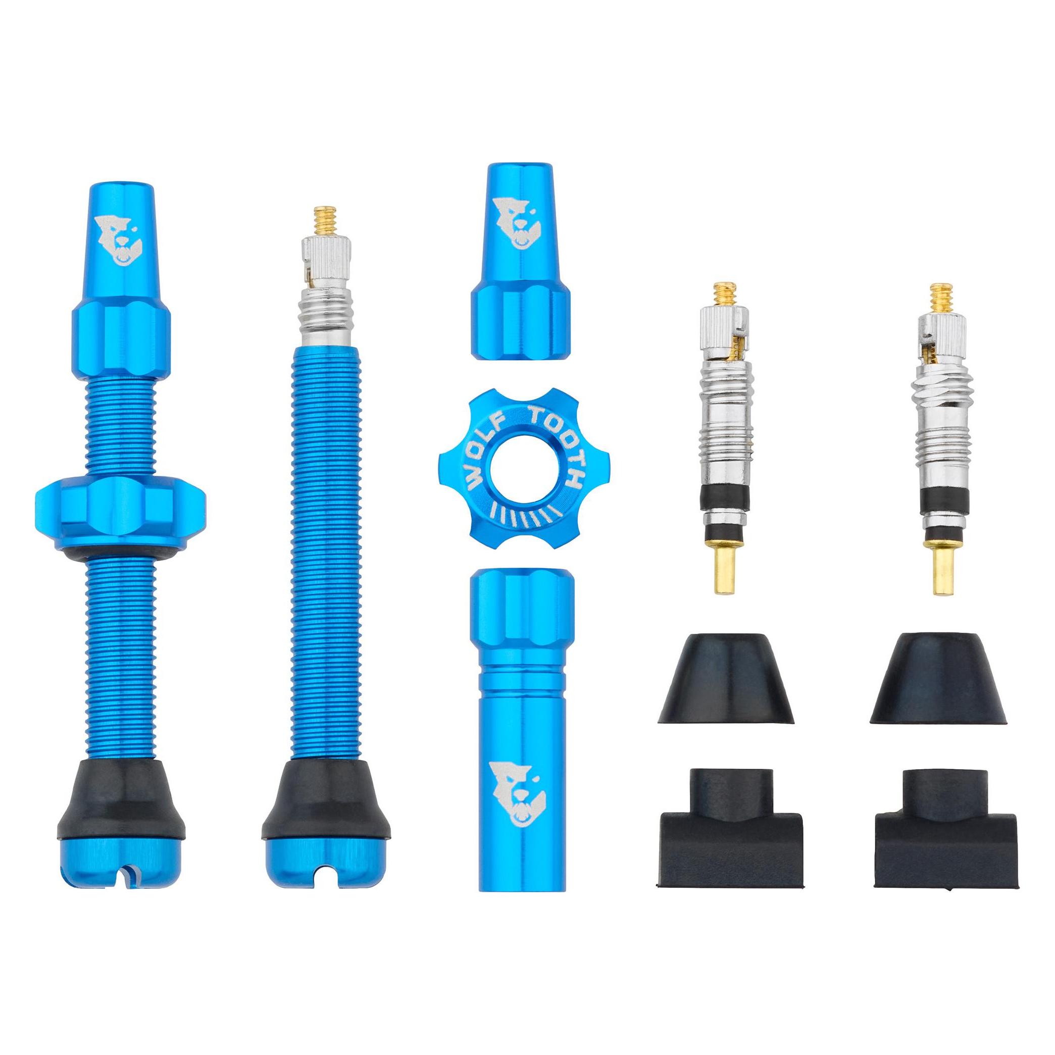 Wolf Tooth Tubeless Valve Stem Ventile, Presta, 44mm, 2 Stk., blue (TLV-KIT44-BLU)
