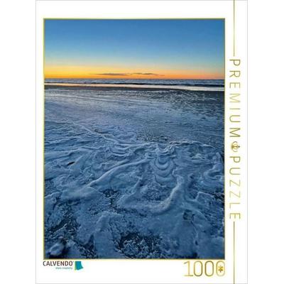 CALVENDO Puzzle Schaum stark bewegter Wellen am Strand von Sankt Peter-Ording | 1000 Teile Lege-Größe 64x48cm Foto-Puzzle für glückliche Stunden