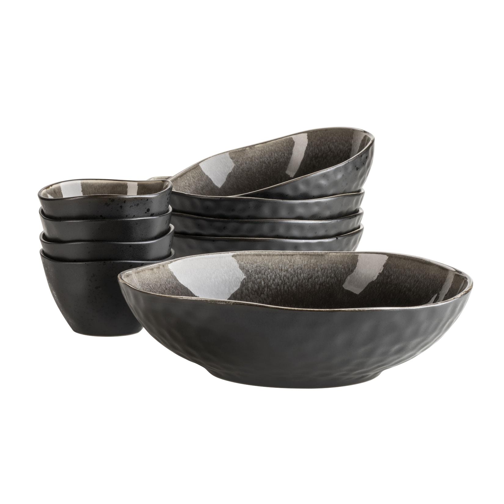 Mäser Schüssel-Set, Keramik Niara Organic Braun / Schwarz