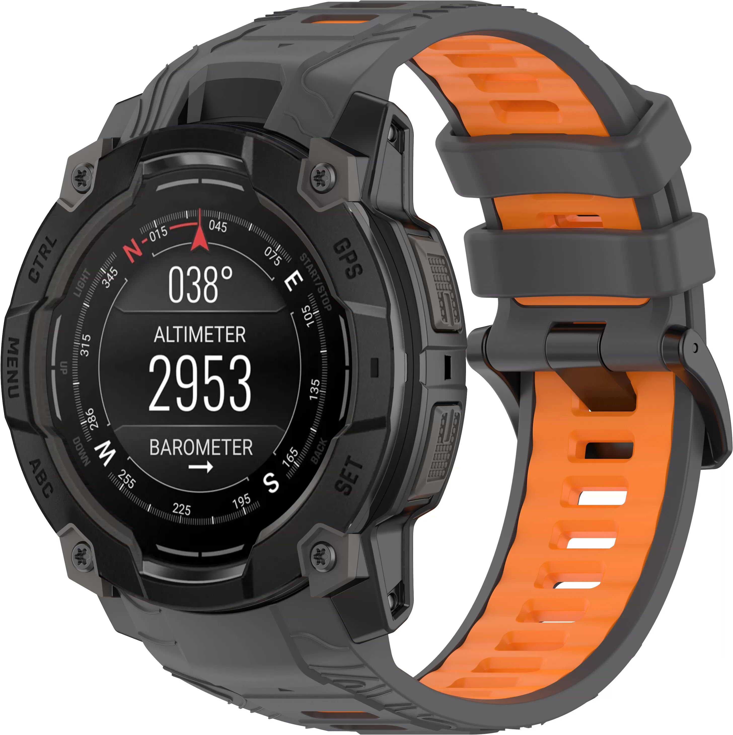 INF Garmin Instinct 3 Zweifarbige Silikon-Uhrenarmband model 1 Orange Model 1