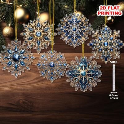 Perfect Picks Market Christmas Snowflake Ornaments Acrylic Snowflake Tree Decorations For Xmas & New Year Christmas Snowflake Ornaments Acrylic Snowflake Tree Decorations For Xmas & New Year