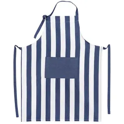 Schürze Blockstreifen 70 x 90 cm Baumwolle Blau