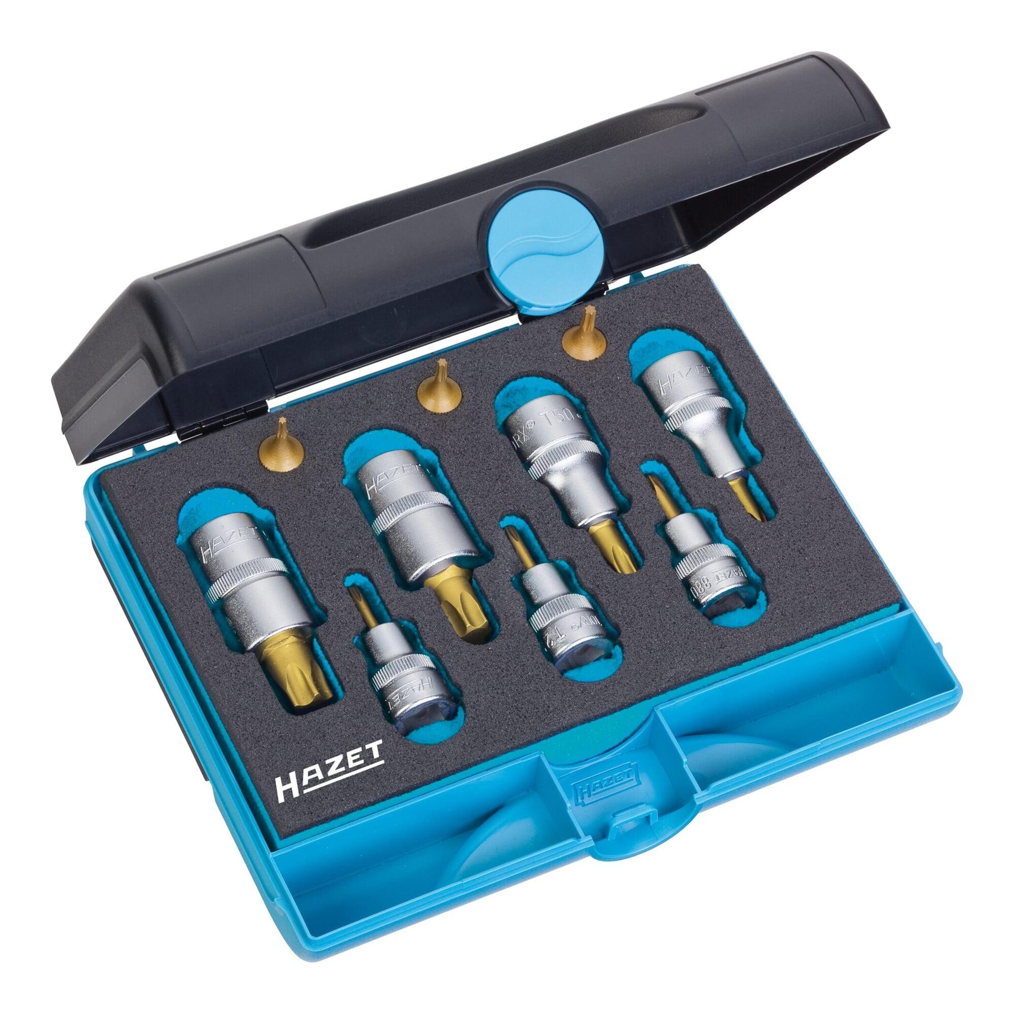 HAZET Werkzeug-Satz TX 1557/10 Vierkant hohl 6,3 mm (1/4 Zoll), Vierkant hohl 10 mm (3/8 Zoll), Vierkant hohl 12,5 mm (1/2 Zoll) Innen TX Profil Anzah)
