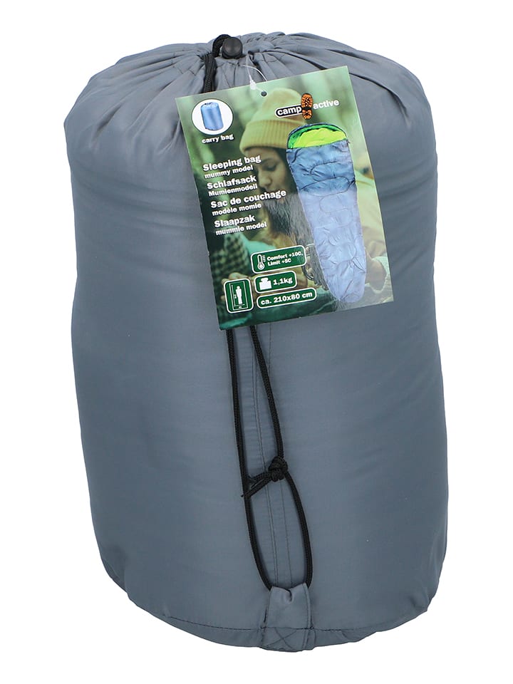 CAMP ACTIVE Schlafsack in Grau/ Gelb - (L)210 x (B)80 cm - onesize
