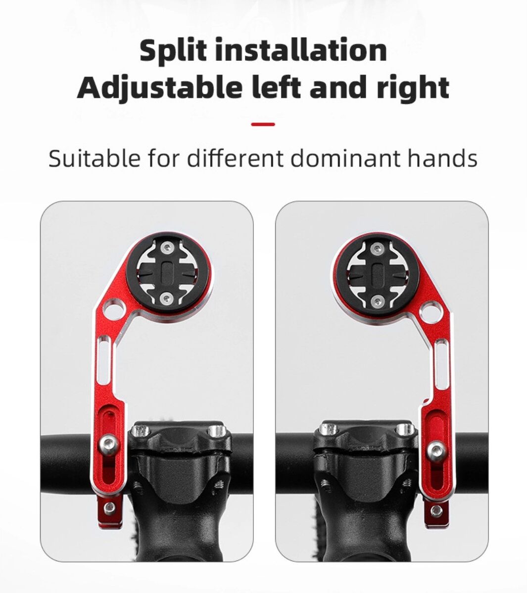INF Support d'extension de compteur de vélo en alliage d'aluminium - Compatible avec Garmin, Bryton et Cateye Argent