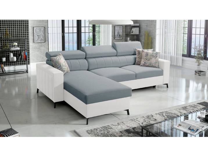 Best for Home Ecksofa Kompaktes Ecksofa mit Schlaffunktion und Stauraum, Ecksofa 3 Teile, Schlaffunktion