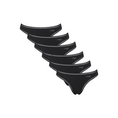 String SLOGGI "String GO Crush String C6P 6er Pack", Damen, Gr. S, schwarz, Obermaterial: 95% Baumwolle CO. 5% Elasthan EL., Unterhosen String