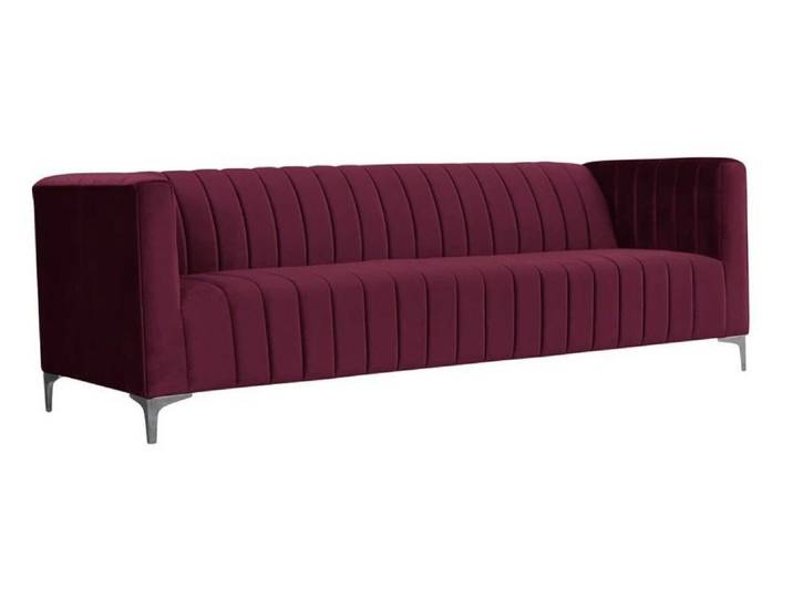 JVmoebel Sofa Rotes Design Sofa mit hochwertiger Polsterung und Edelstahlfüßen, Made in Europa