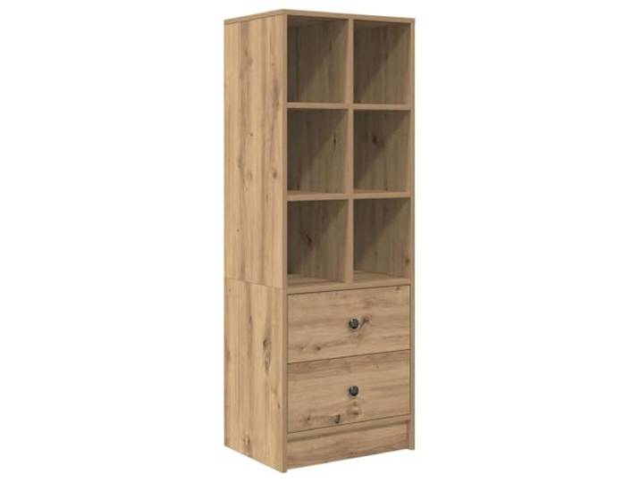 LASWWQMRF Highboard mit 2 Schubladen Artisan-Eiche 45,5x34x127 cm Schlanker Holzwerkstoff-Schrank mit Fächern für Wohnzimmer, Flur oder Schlafzimmer. Platzsparendes modernes Design.
