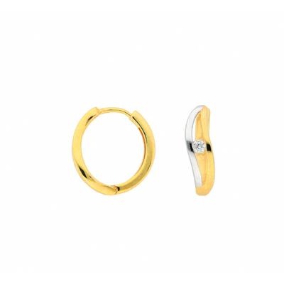 Paar Creolen ADELIA´S "Damen Goldschmuck", gold, Ohrringe, Damen, Damen, Gold, mit Zirkonia Goldschmuck für Damen