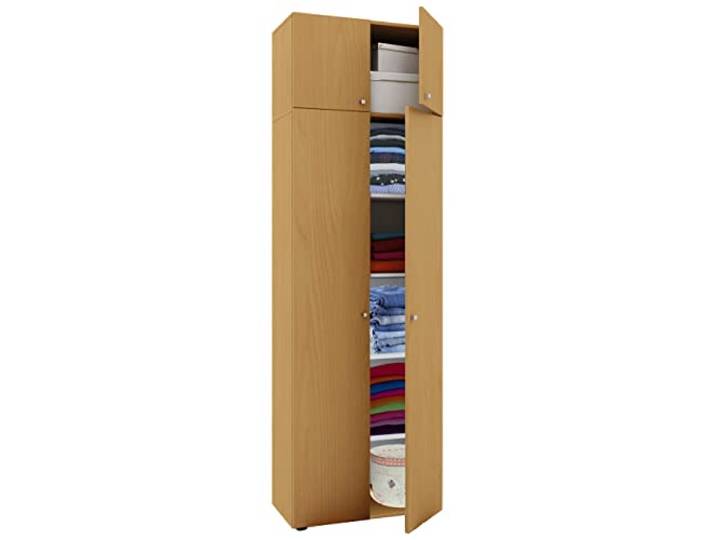 VCM Kleiderschrank Buche 70x40x218 cm 4 Türen 6 Fächer Schlafzimmer Kompakt