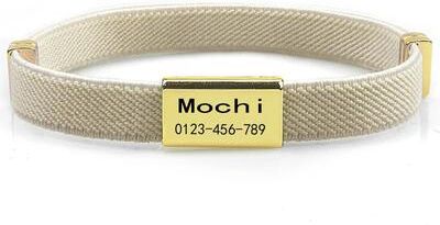 Inspired Finds Personalized Engraved Cat Collar With Custom Name Tag & Breakaway Safety Buckle khaki