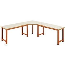 Manuflex WP1414.2001 Labore Fünfeck-Verkettungselement PROFI mit Multiplexplatte, für Tischtiefe = 700 mm Rotorange (RAL 2001)