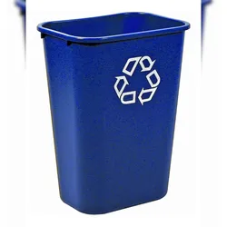 Rechteckiger Abfallbehälter 39 Liter, Rubbermaid, VB 002957, Blau, Recyclingsymbol