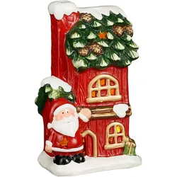 Mica Decorations LED-Weihnachtshaus - rot|weiß
