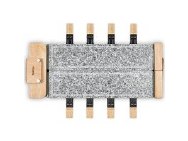 Appareil À Raclette 8 Personnes Wod362 Fromage Fondue Double Pierre De Cuisson Granit Bois Naturel Socle Pivotant À 18[PE77]