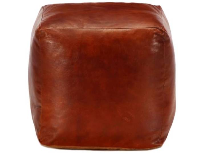 smnyxs Sitzsack 40x40 cm Rotbraun Echt Ziegenleder Echtes Ziegenleder, Wattierung aus Baumwolle, kompaktes Format, rotbraun, für den Gebrauch im Wohnzimmer