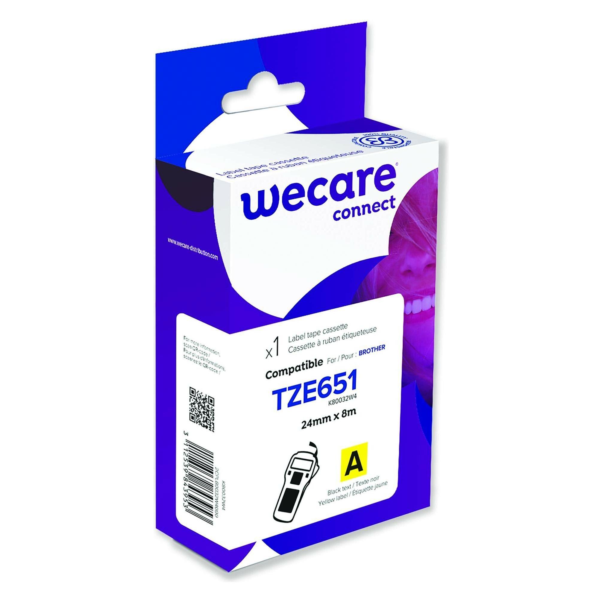 Armor OWA K80032W4 Etiketten erstellendes Band Schwarz auf gelb (2.40 cm, Schwarz, Gelb) (k80032w4)