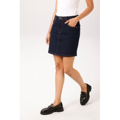 Jeansrock ANISTON CASUAL, Damen, Gr. 34, blau (dunkelblau), Denim/Jeans, Obermaterial: 98% Baumwolle, 2% Elasthan, unifarben, figurbetont kurz, Röcke Jeansrock, im 5-Pocket-Style - NEUE KOLLEKTION