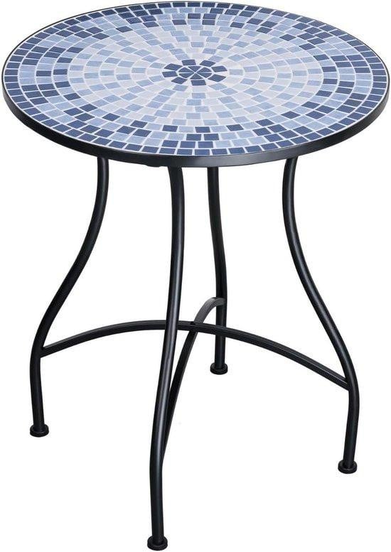 Mosaik-Meister Mozaïek Tuintafel - Ronde Balkontafel - Multicolor - Diameter: 60 cm