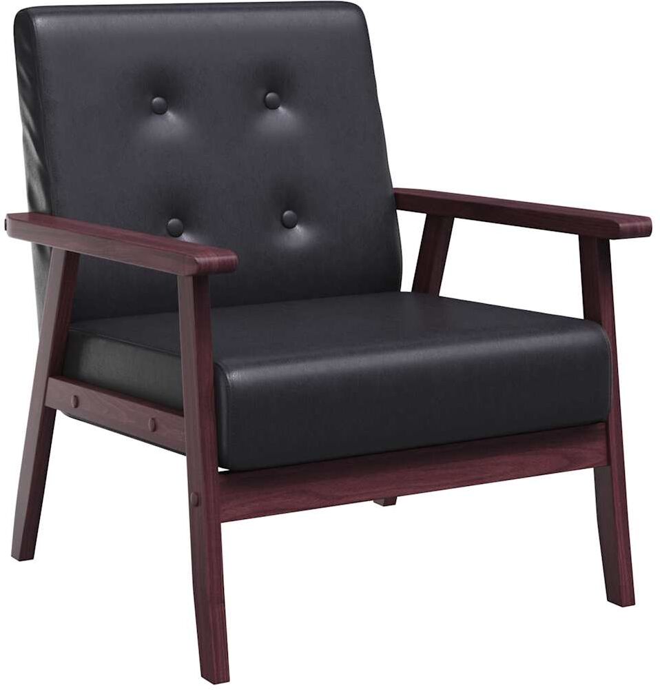 vidaXL Fauteuil noir similicuir
