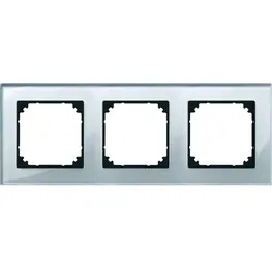 Merten 489360 M-PLAN-Echtglasrahmen, 3fach, Diamantsilber