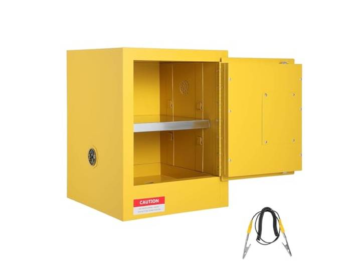 Gefahrstoffschrank Für Entzündliche Stoffe, Feuerbeständiger Sicherheitsschrank, Flüssigkeitsschrank Aus Kaltgewalztem Stahl Mit Auffangwanne, Belüftung, Erdung Und Verstellbarem Regalboden, Für Indus