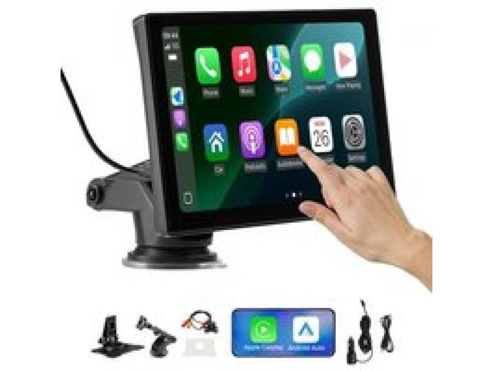 VEVOR Autoradio sans Fil, Écran Central Tactile HD 22,9 cm, Compatible avec Apple CarPlay et Android Auto, avec Caméra de Recul, Commande Vocale, Mirror Link, Bluetooth, Navigation GPS, pour Voiture