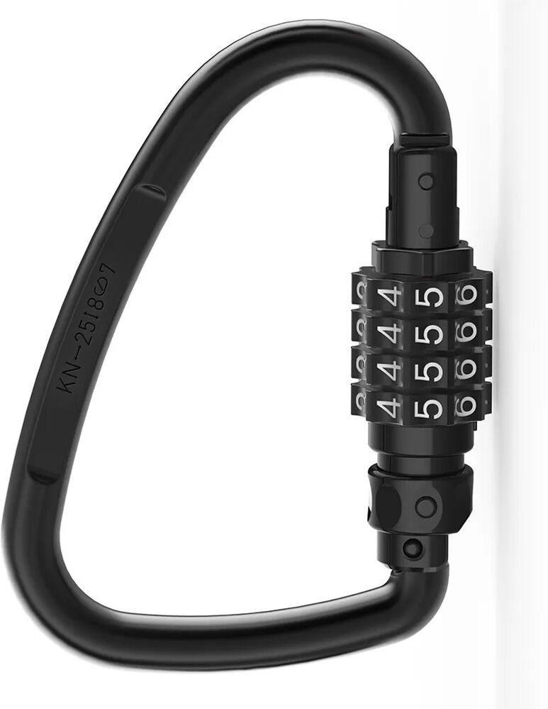 INF Multifunktionales Karabiner-Zahlenschloss - Rücksetzbares Passwort für Fahrräder, Helme und Sicherheit Schwarz