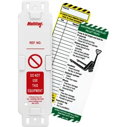 Brady, Sicherheitskennzeichnung, Scafftag, MUL-GB-EITH/L-1450, Pallet Truck Tag Set, 10 Multitag Halter, 10 Pallet truck Tag Einste