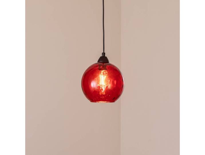 Glas Hängeleuchte Benek Opviq, dimmbar, rot, für Wohn- / Esszimmer, Glas, Junges Wohnen