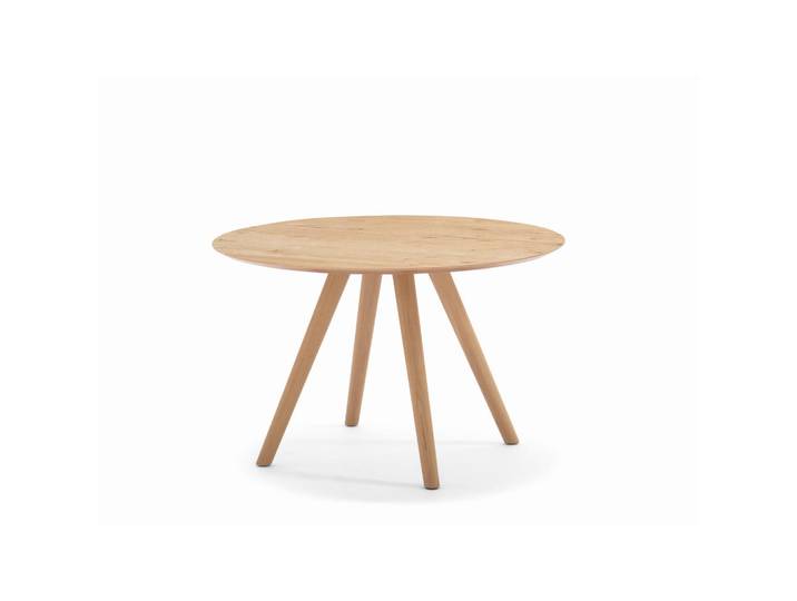 Schöner Wohnen Esstisch, Wildeiche, Holz, Wildeiche, furniert, rund, rund, 120x75x120 cm, in verschiedenen Größen erhältlich, Variantenauswahl, Gestellauswahl, Holzmöbel, Holztische, Esstische Holz, Esstische furniert