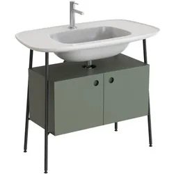 VitrA Plural Set 100 cm Waschtischunterbau mit 2 Türen und Möbelwaschtisch Weiß Hochglanz,80449 80449