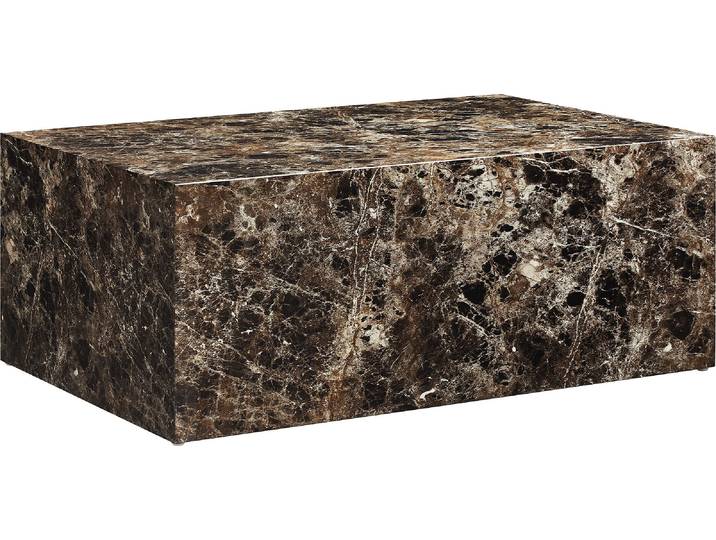 Couchtisch SALESFEVER Almeria Wohnzimmertisch Stilvoller Beistelltisch 90/60 cm , braun (braun marmoroptik), B:90cm H:35cm T:60cm, MDF, mit Melaminfolie überzogen, Tische, Couchtisch, rechteckig 90x60 cm, in Marmoroptik foliert