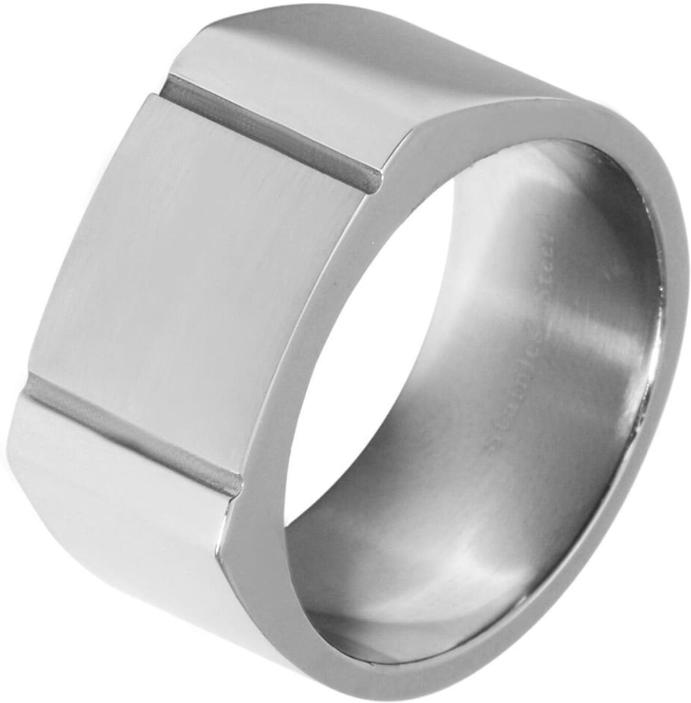 Fingerring AKZENT "Florin, langlebig" Gr. 66, silber (silberfarbig), Fingerringe, Herren, 66, Edelstahl, Fingerring