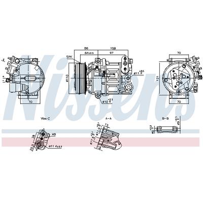 NISSENS Kompressor, Klimaanlage 890591 für MG Opel