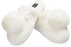 Women's The Gloria Plush Pom-Pom Slippers by MeMoi in Ivory (Size S)