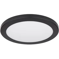 Deckenleuchte Aufbaulampe LED Deckenlampe Wohnraumleuchte in runder Form, Kunststoff, schwarz weiß opal, 24W 1800Lm warmweiß-kaltweiß, DxH 29,8x1,8 cm